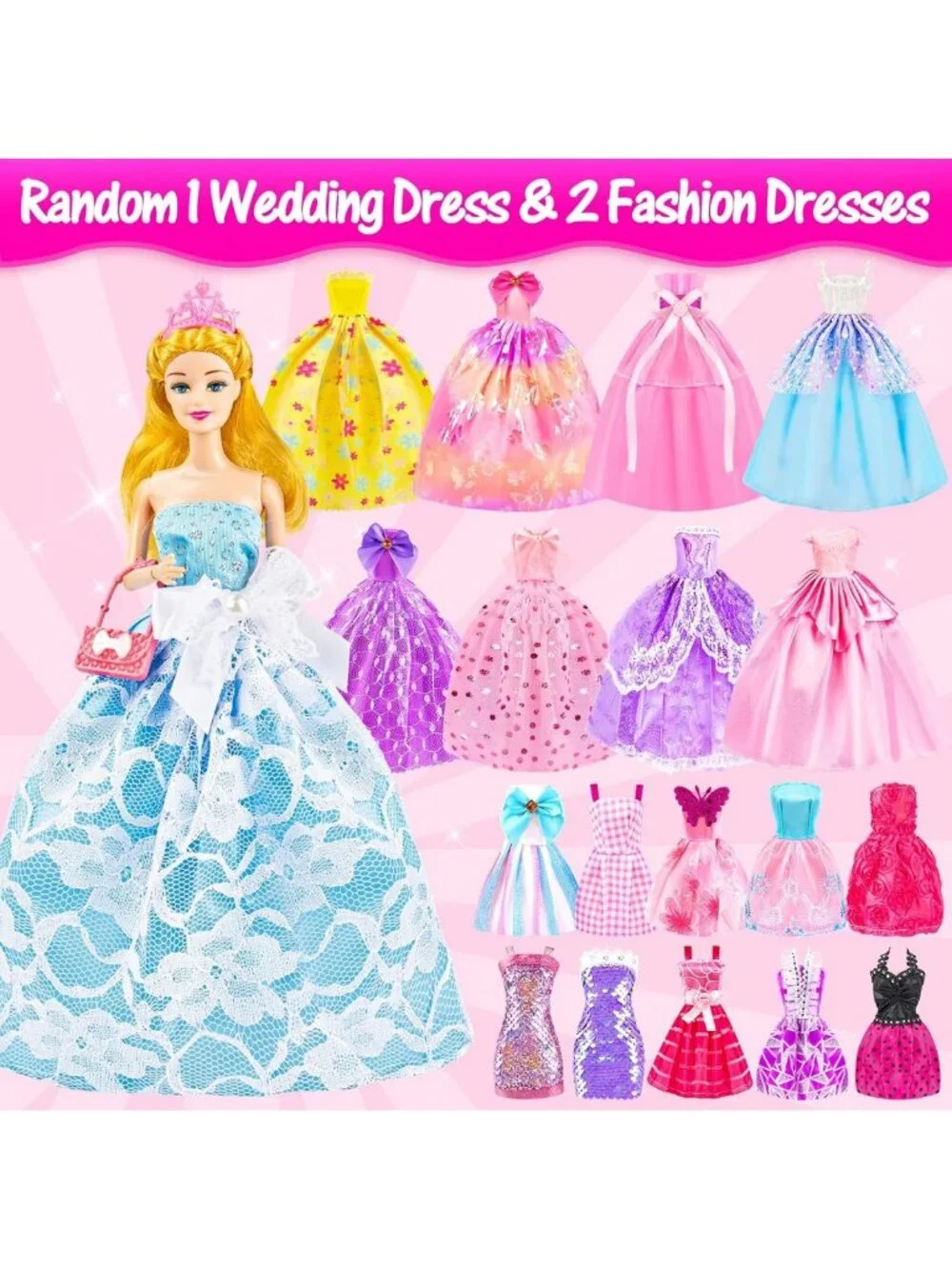 67Pcs Doll Clothes & Accessories Set - Outfits, Shoes, Motorcycle, Skiing & Pet